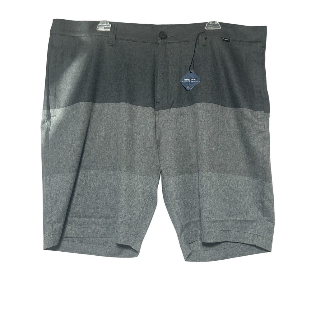 Travis Mathew Why Worry Hybrid Shorts Mens 40 Grey Pinstripe Colorblock NWT